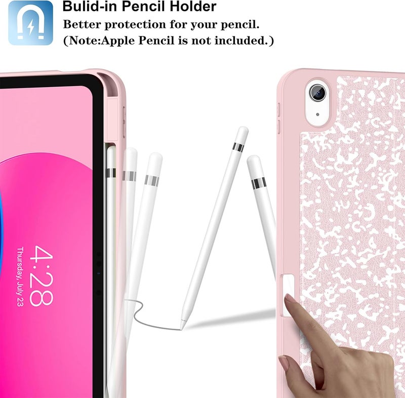 Supveco Case for iPad (A16) 11th Generation 11 inch (2025),iPad 10th Generation 10.9 inch (2022) with Pencil Holder-[Auto Wake/Sleep],Premium Folio Stand Case with Soft TPU Back Cover-Pink - Image 3